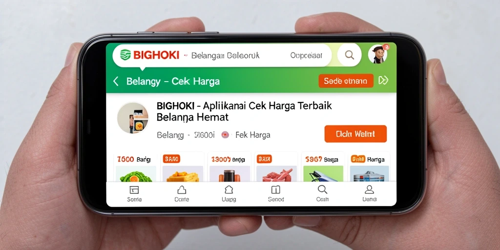 Antarmuka BIGHOKI menampilkan fitur Cek Harga dengan jelas dan menarik.