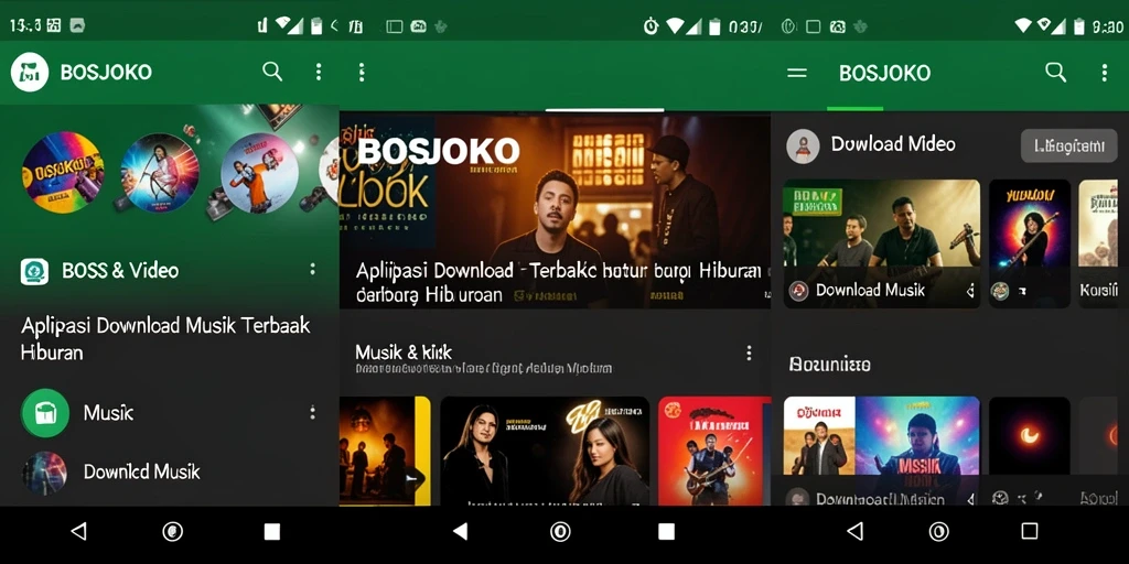 Antarmuka BOSJOKO yang intuitif untuk Download Musik.