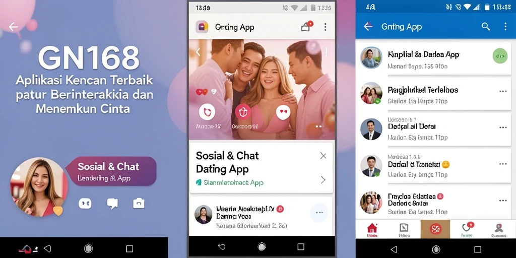 Antarmuka GN168 yang menarik dan fungsional untuk kencan online.