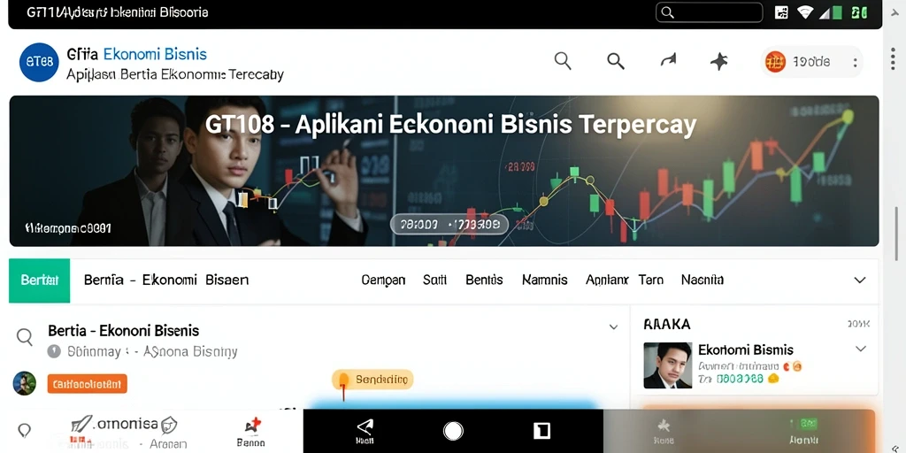 Antarmuka GT108 menampilkan informasi Ekonomi Bisnis yang terkini dan relevan.