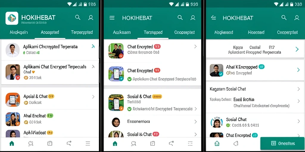 Tampilan antarmuka HOKIHEBAT yang modern dan aman untuk chatting.