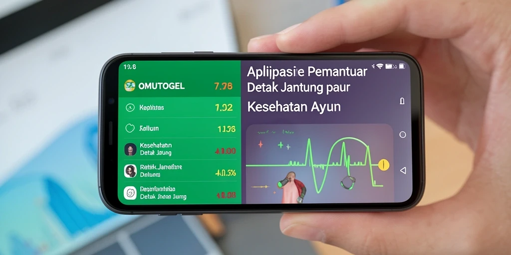 Antarmuka pengguna utama OMUTOGEL untuk pemantauan detak jantung.