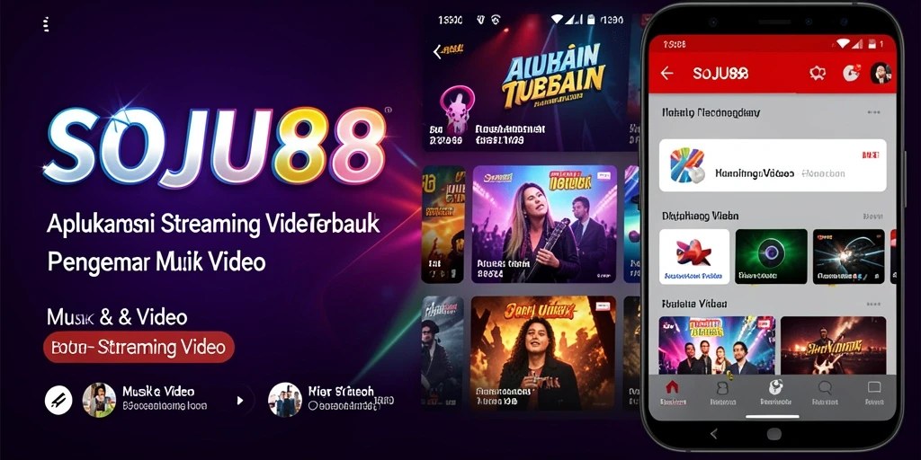 Antarmuka menarik dari aplikasi SOJU88 untuk Streaming Video.